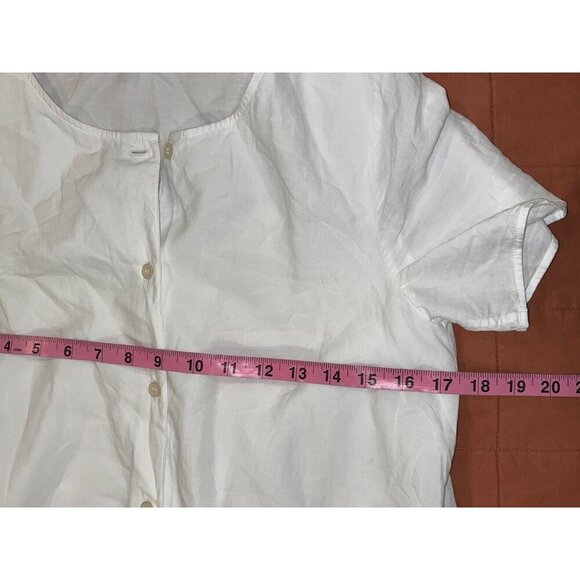 COS White Short-Sleeve Button-Up Cotton Mid Length Dress Women's Size XS - Picture 5 of 9